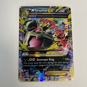 Pokemon Mega Tyranitar EX Card - Black, Purple, Gold